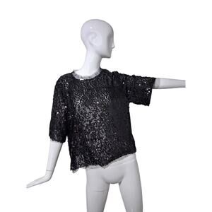 Flawless Women's size XL Sequin Tulle Holiday Party Special Event Date Night Top